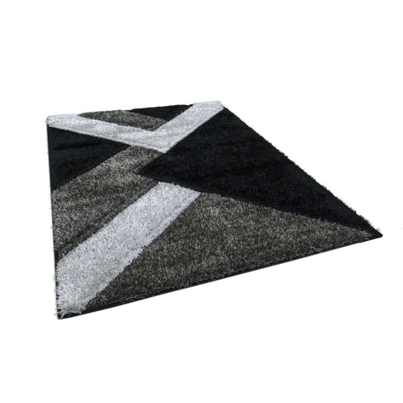 Huertas Geometric Shag Area Rug, Rectangle 80 x 150cm