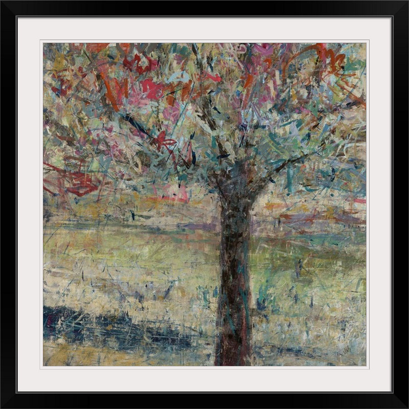 Tolya «Graffiti Tree», reproduction d'art Aniha, Cadre noir, H 28 x l 28 po x P 1 po