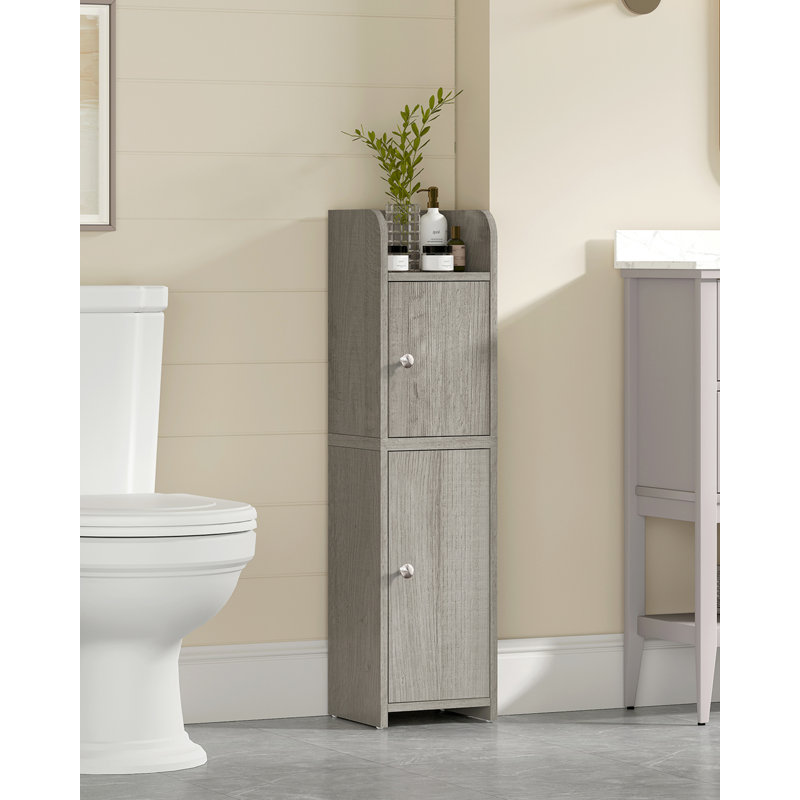 Bathroom Cabinet With 2 Doors And Adjustable Shelf, Light Gray