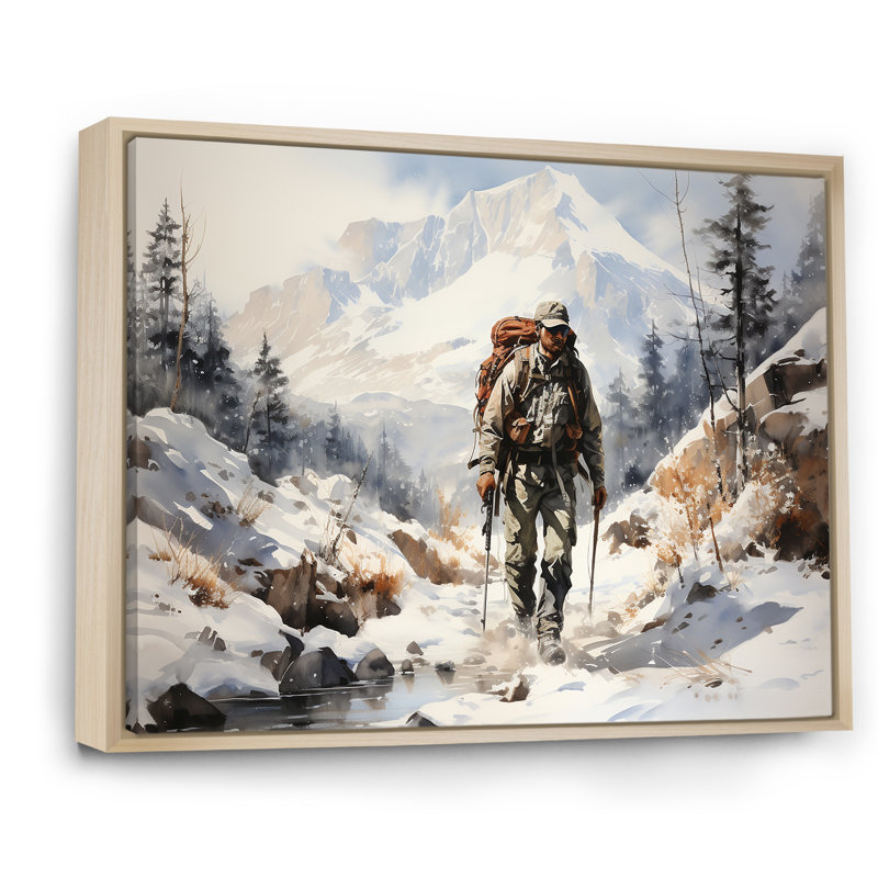 Randonnée dans les Alpes françaises sur toile, Cadre naturel flottant, H 30 po x l 40 po x P 1,5 po