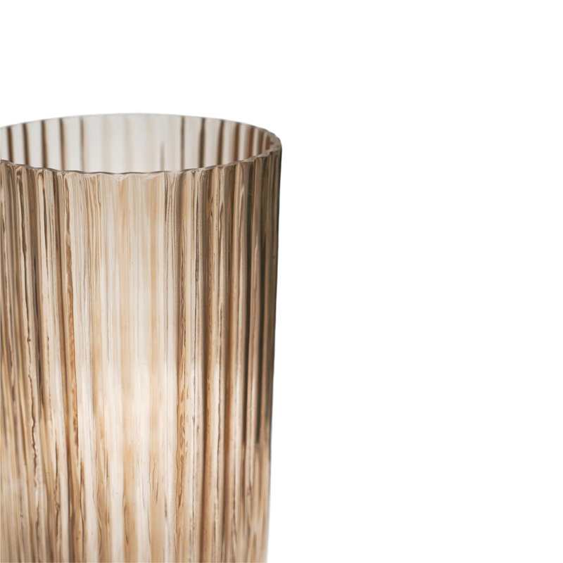 Daphne Ribbed Glass Vase, Orange