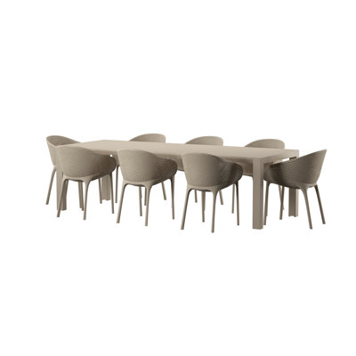 Ensemble de salle à manger de patio extensible 9 pièces Farrah