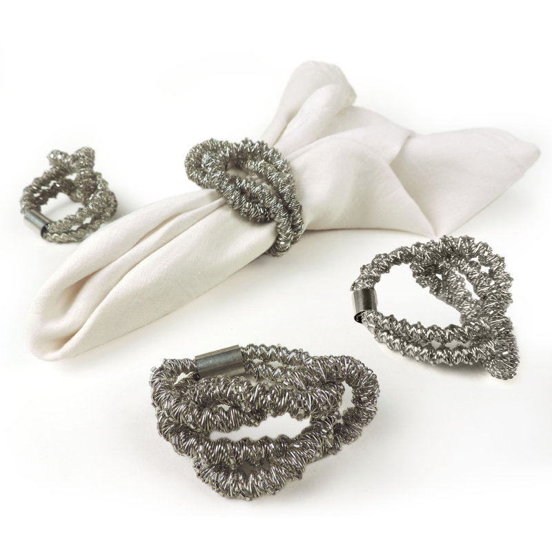 Polished Iron Napkin Ring, Silver