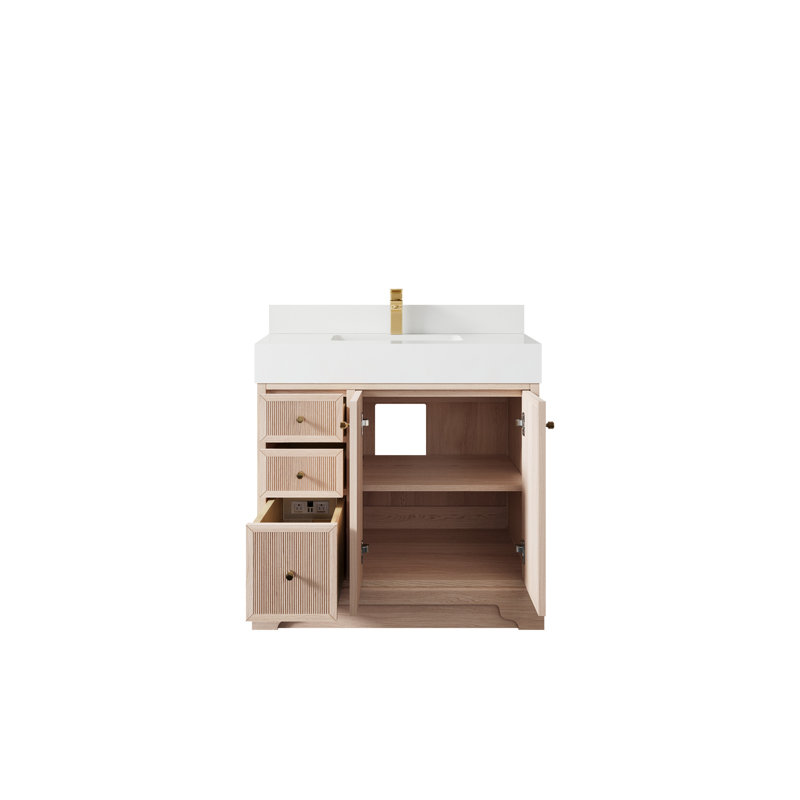 Ensemble de meuble-lavabo simple 36 po, Blanc