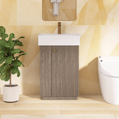 Meuble-lavabo autoportant simple 21,6 po avec comptoir en céramique