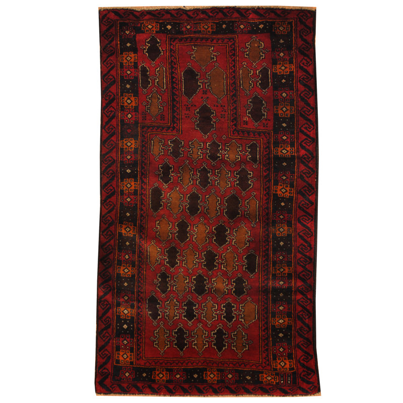 Tapis bleu marine / rouge Hartstein