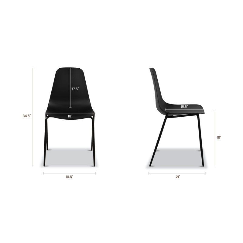 Isla Stackable Dining Chair (Set Of 4), Black