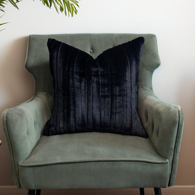 Thomas Collection® Black Mink Double-sided Super Soft Faux Fur Accent Pillow Assorted Sizes