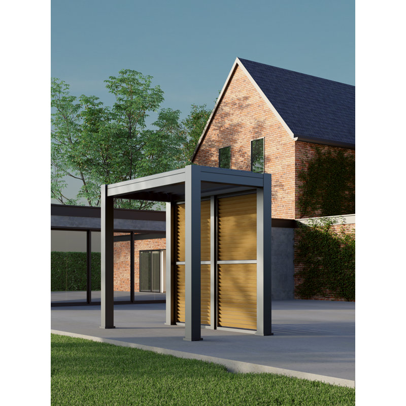 Saturn 2.5m x 1.5m Aluminium Anthracite BBQ Pergola with Accessories, Yes