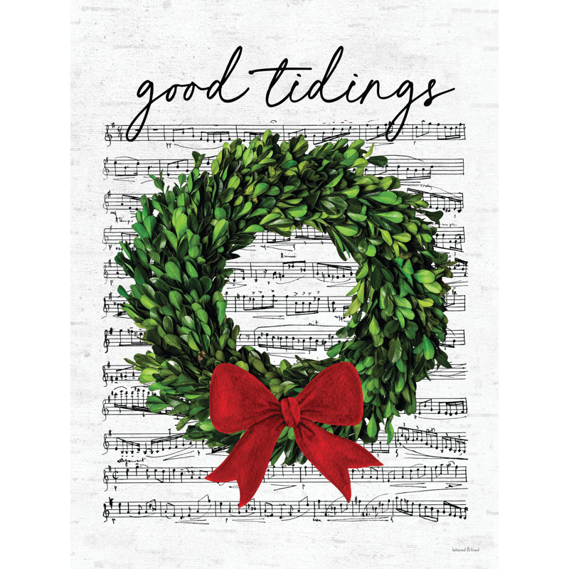 «Good Tidings On Canvas» par impression à lettres et doublée, H 12 po x l 8 po x P 1,25 po