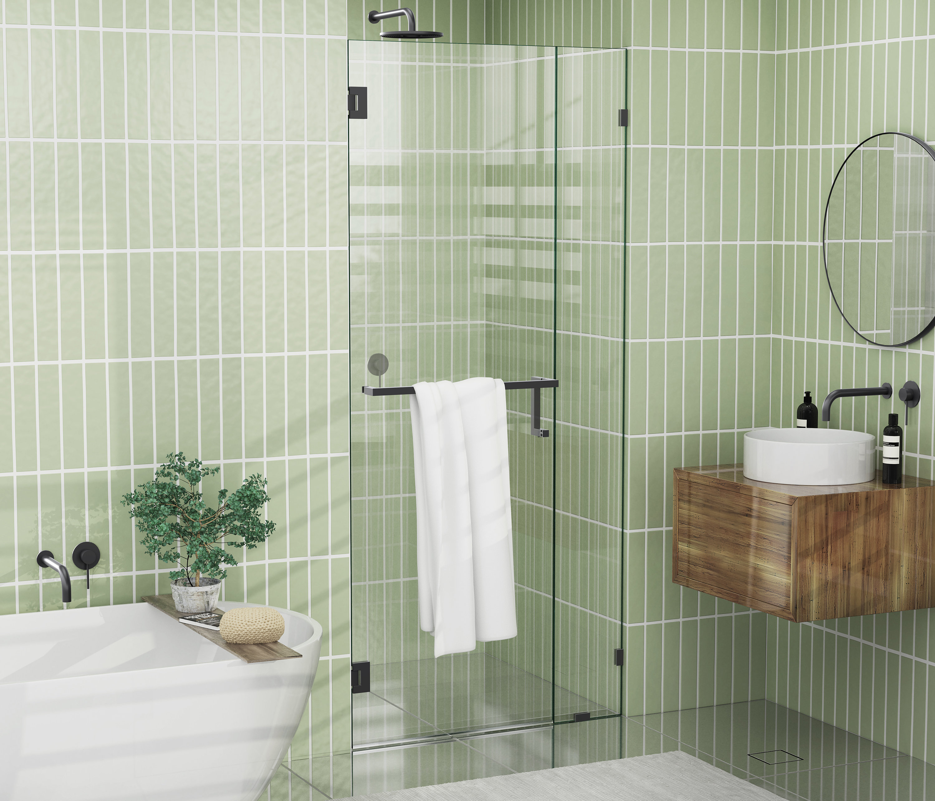 Glass Warehouse 33.75" W x 78" H Frameless Shower Door & Reviews Wayfair