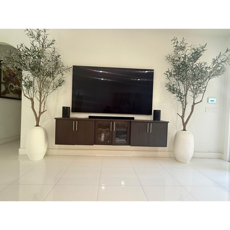 Artificial Olive Tree In White Konos Vase, White