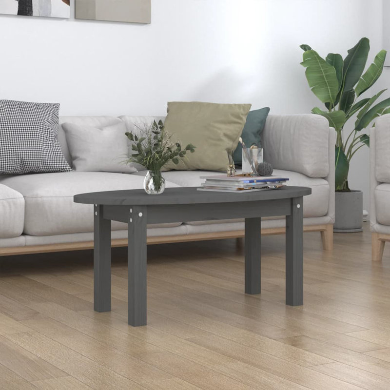 Synergy Solid Wood Four Leg Coffee Table, Grey, 35cm H x 80cm W x 40cm D