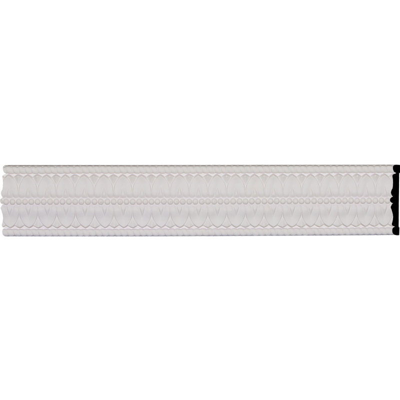 White Urethane Leaf and Dart Chair Rail Moulding