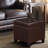 PU Leather Square Storage Ottoman Lift Top Footstool with Wood Legs-1655447767