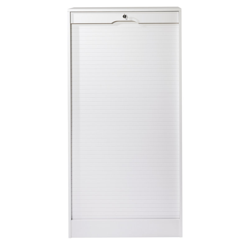 Cauley 1 -Door 16 -Shelf Tambour Unit, White
