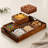 Acacia Wood Modular Serving Tray, Removable Snack Sections