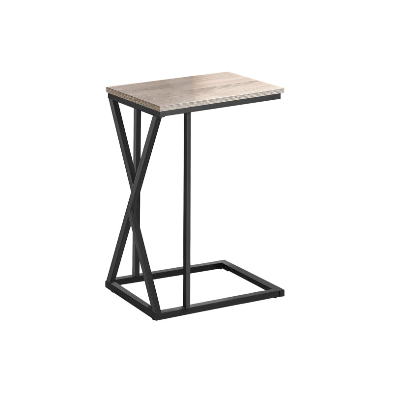 Accent Table, C-shaped, End, Side, Snack, Living Room, Bedroom, Metal, Laminate, Light Taupe