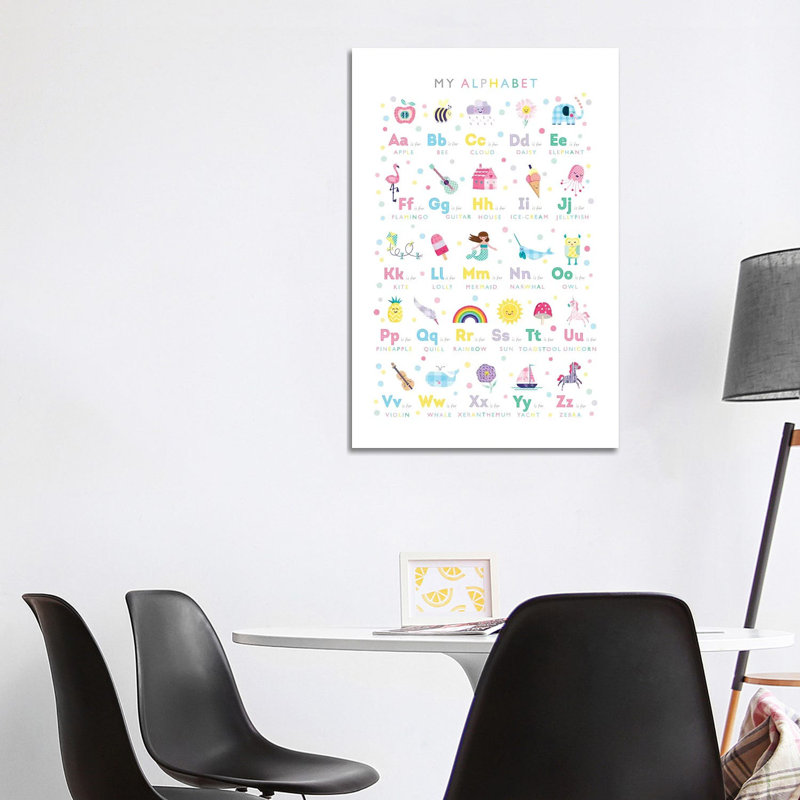 Pastel Alphabet Print by Paper Paint Pixels - Wrapped Canvas Print, 101.6 cm H x 66.04 cm W x 3.175 cm D
