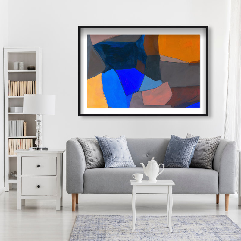Patchwork Dream I Shadowbox Abstract Print by Oliver Gal, Black Frame, 15 x 10, 37.5"H x 55.5"W, Black Frame