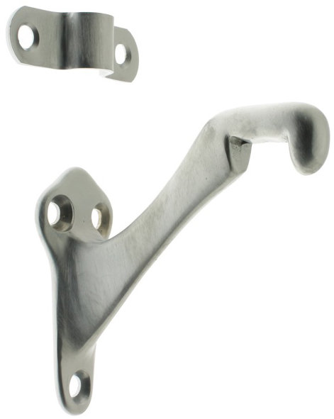 Solid Brass Hand Rail Bracket, Satin Chrome