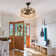 20"  Ceiling Fan with Light, Hand-Made Rattan String Shade, 6 Light and 3 Fan speed
