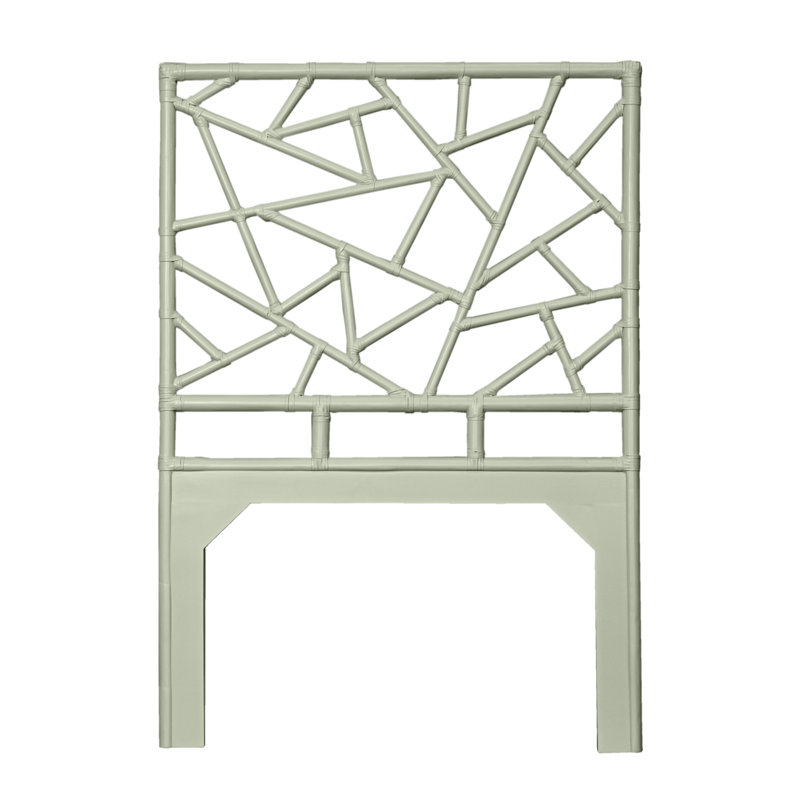 Tiffany Wicker/Rattan Open-Frame Headboard, Celery Green, Twin