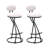 Bar Stools Set of 2 S-shaped Barstools with Backrest Floral Print Upholstered Dining Chairs Counter Height Stool for Kitchen Island (White Print)-1377766492