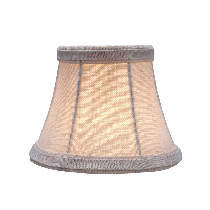Set of Six White Linen Bell Lamp Shades