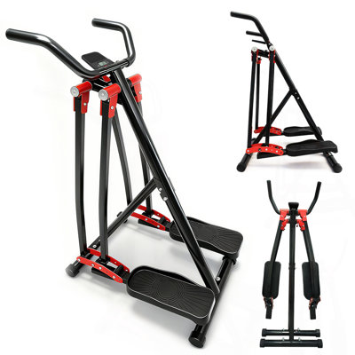 Air Walking Elliptical Machine - Foldable Cardio Cross Trainer Glider For Full-Body Low-Impact Exercise With LCD Display Ideal For Home Gym