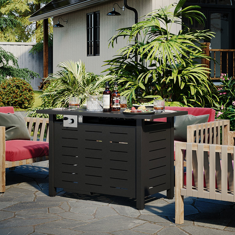 Table de foyer d'extérieur au propane en acier Dorace, 40inch