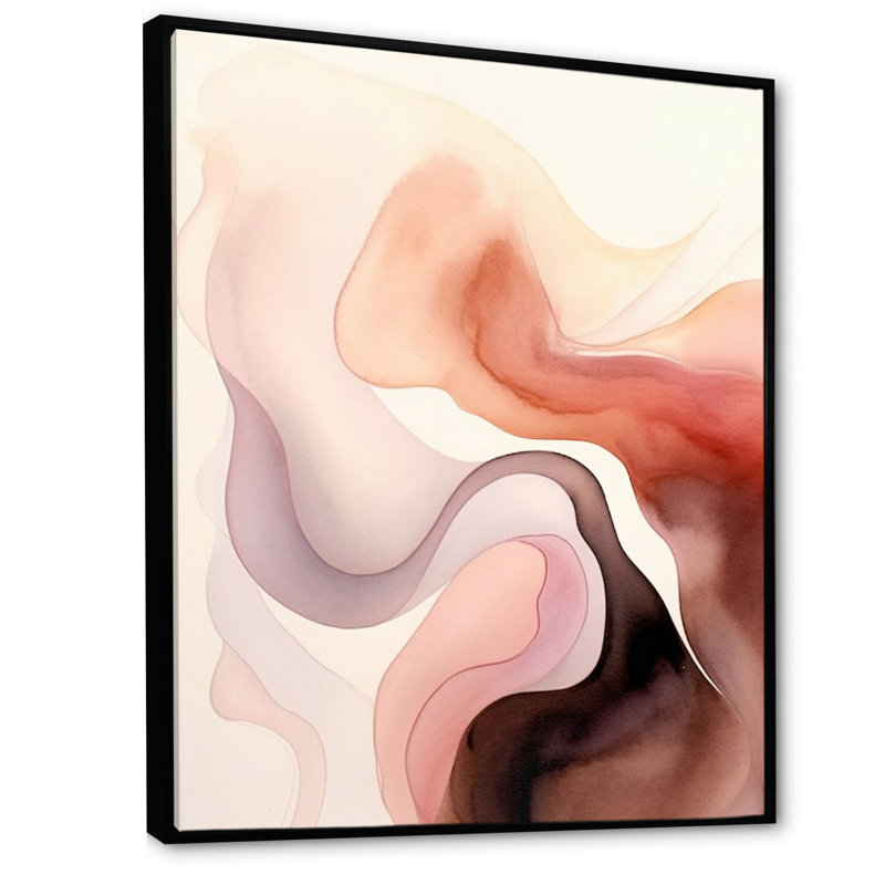 «Distant Clouds Cinnamon Infusion», impression sur toile, H 32 po x l 16 po x P 1 po, Cadre flottant noir