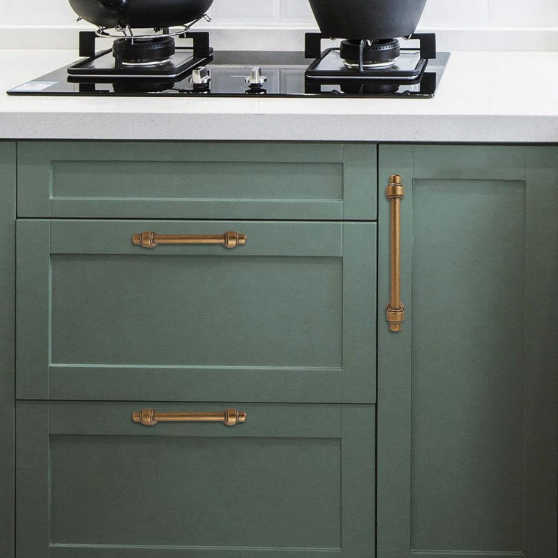 Paquet de 10 poignées d'armoire, poignées de tiroir en alliage de zinc massif, quincaillerie de cuisine et de commode moderne avec filetage profond