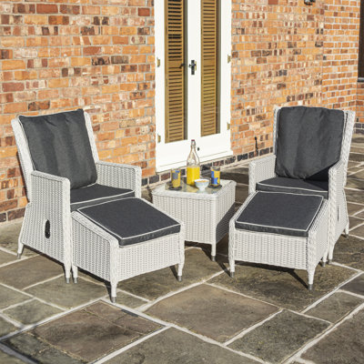 Rowlinson Prestbury Lounger Set Putty Grey