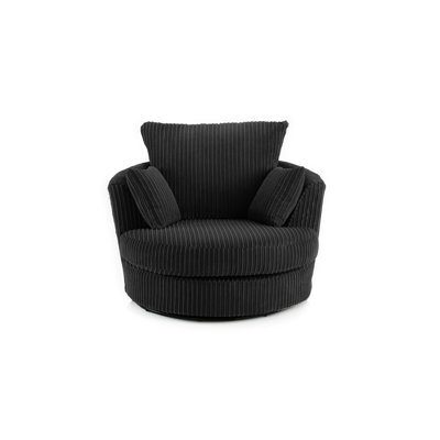 Stout Upholstered Swivel Barrel Chair