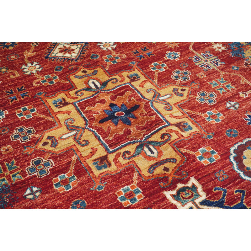 High-Quality Hand-Knotted Red And Multi Area Rug