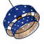 Triple Tier Cotton Fabric Childrens Pendant Shade with Stars Decor-1955668949