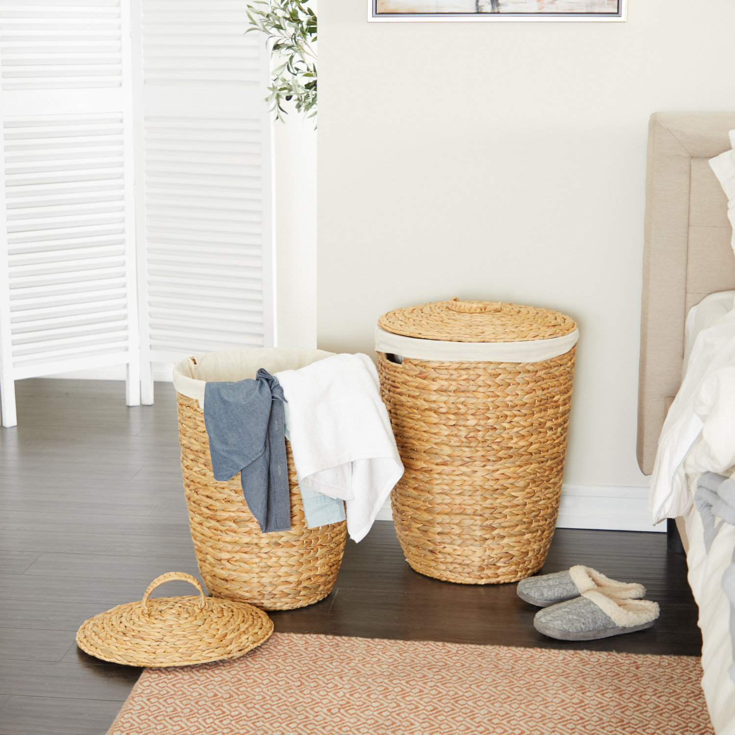 Handmade Seagrass Storage Bin, Light Brown