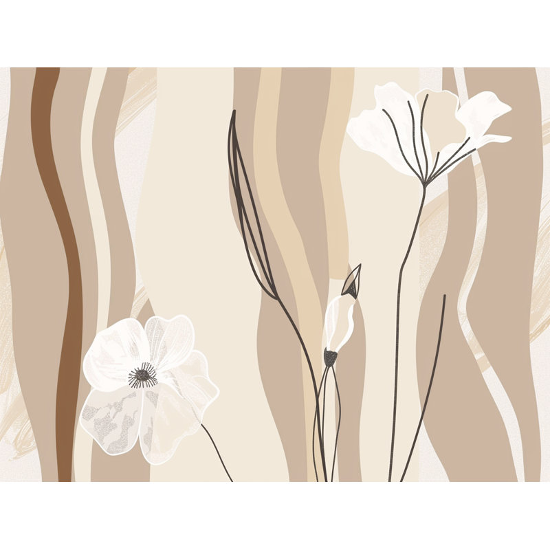 Rideau de douche Botanical illustration - Décoration de salle de bain abstraite, H 83 po x l 70 po