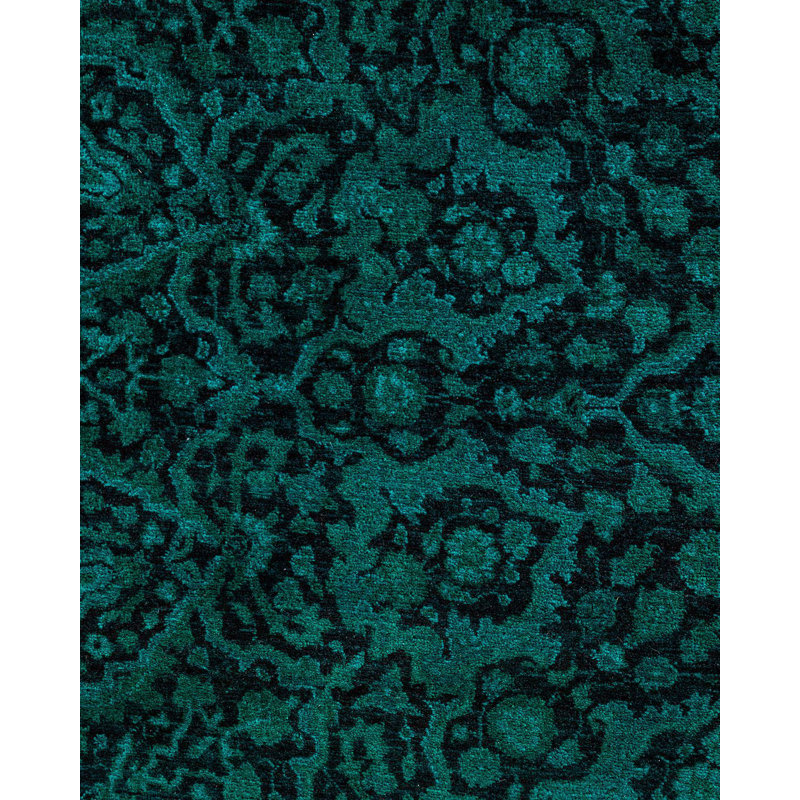 Damekia One-of-a-Kind Round 6' 1" X 6' 1" New Age Round Wool Area Rug Green