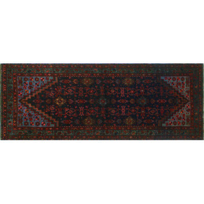 Keden One-of-a-Kind 3'7" x 9'6" 1980s Runner Wool Area Rug in