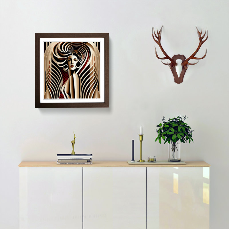 Single Picture Frame Print on Wood, Walnut
