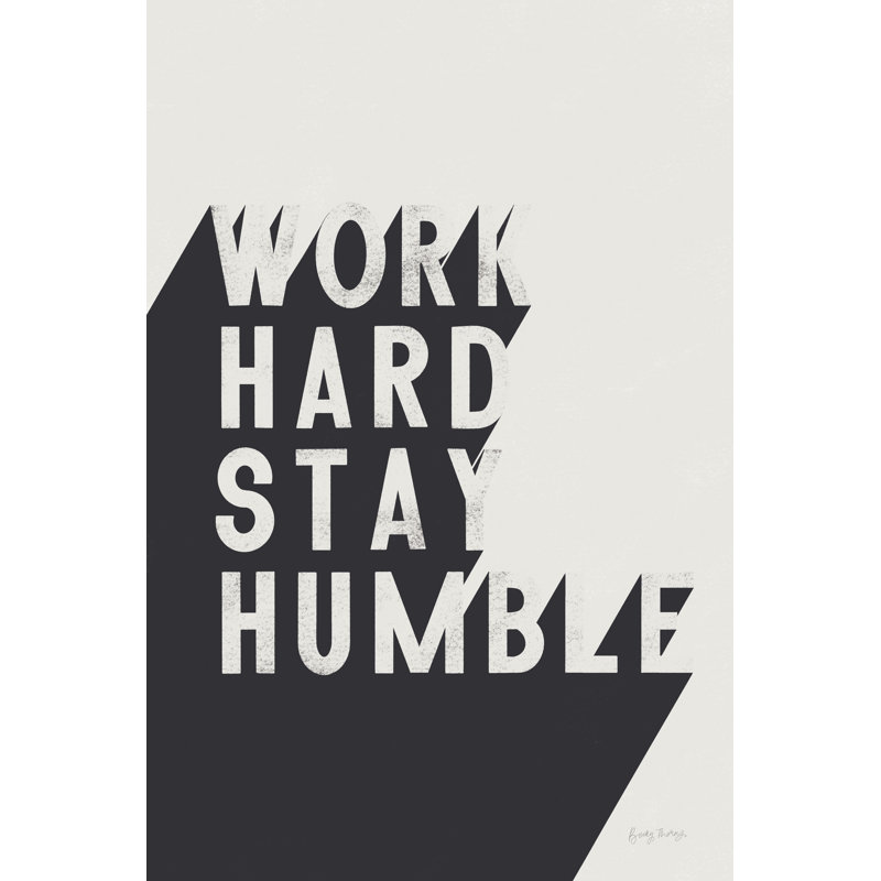 Work Hard Stay Humble BW Crop, H 18 po x l 12 po x P 1,25 po, Oui, Impression avec cadre érable