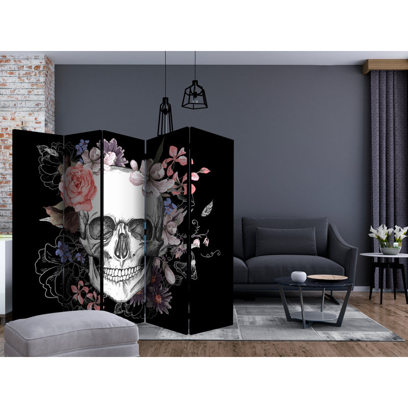 225cm W x 172cm H 5 - Panel Solid Wood Folding Room Divider