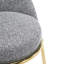 Deux cadres dorés, revêtement gris mélangé, espace intelligent pour une vie compacte à l'intérieur, cadre, coussin de siège rond, demi-lune, esthétique polyvalente