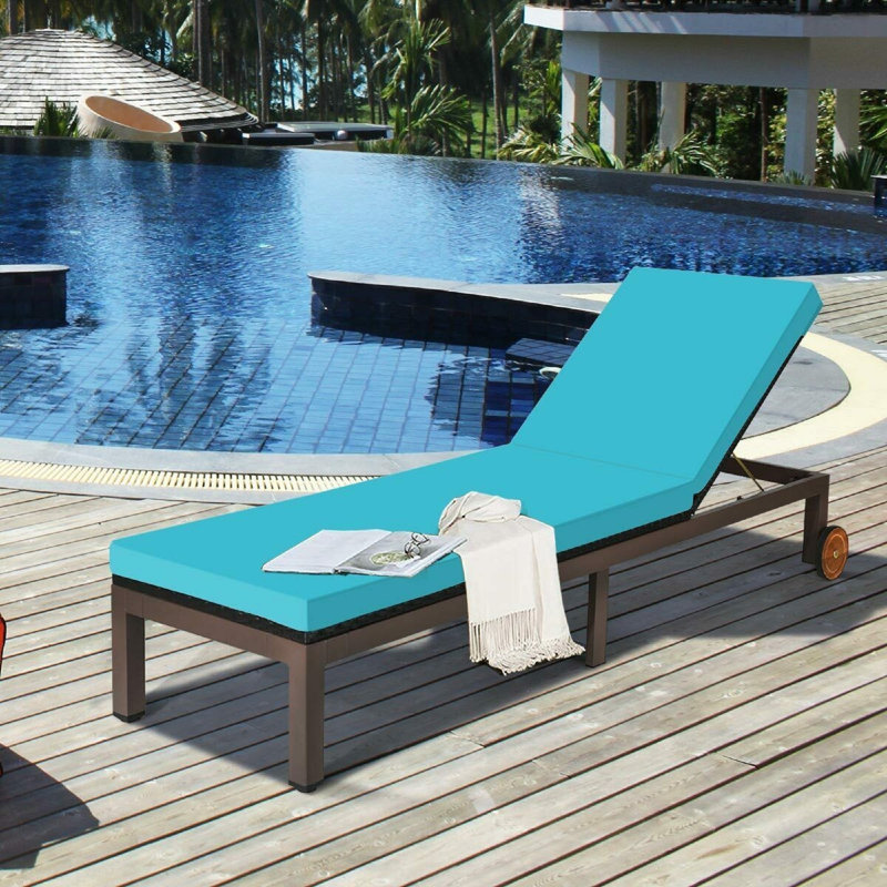 Outdoor Metal Chaise Lounge , Cushion Included