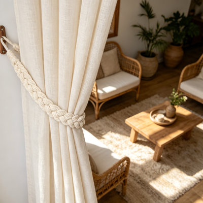 Natural Fabric Curtain Holdback/Tieback