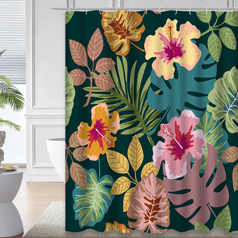 Rideau de douche Botanical Exotic Green, 72" L x 78" W