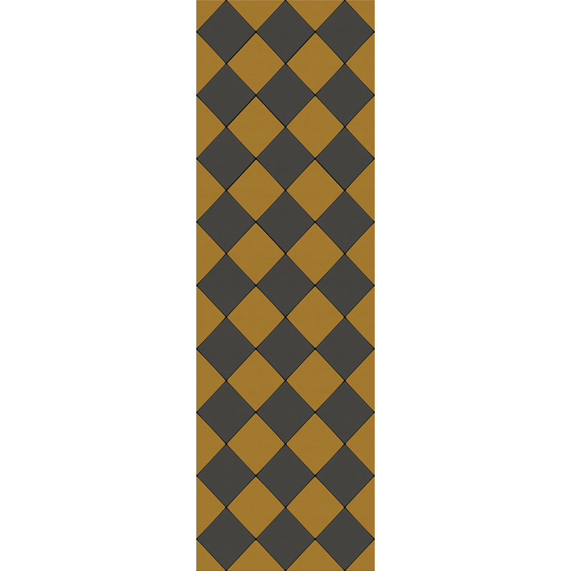 Hooppole Vinyl Checkered Indoor Rug, Runner 2'6" x 8'