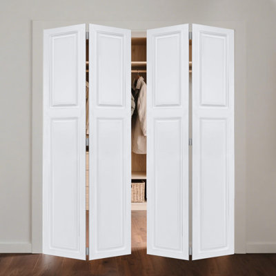 Sturdy Mdf Interior Doors, Cottage Style Bi-fold With Hardware, Perfect For Home